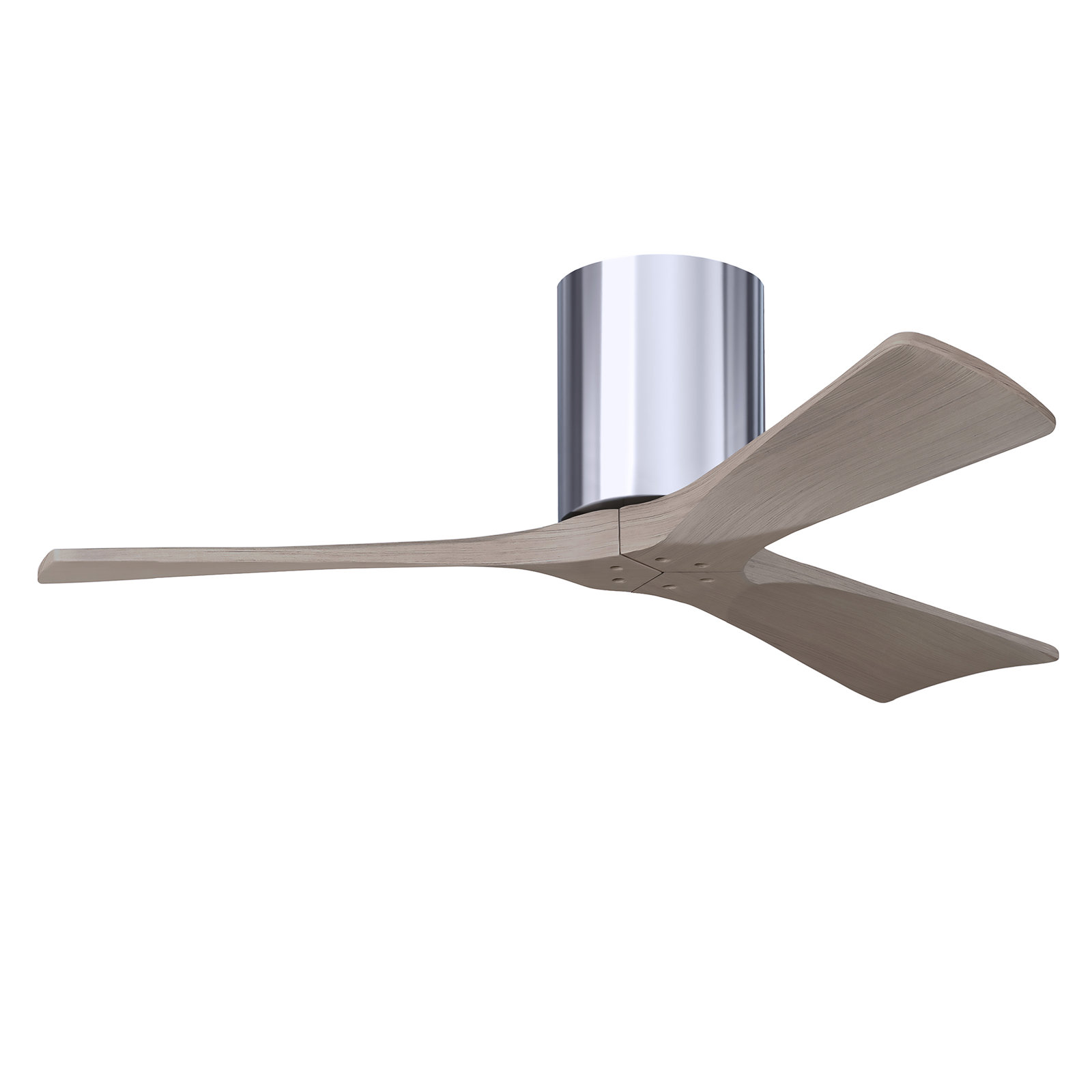 Olivier 3 Blade Ceiling Fan, Polished Chrome, Gray Ash Tone, 42"