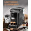 Machine à espresso entièrement automatique - Cafetière à écran tactile avec moulin intégré et mousseur à lait automatique, réservoir de 1,5 L, chauffage à deux chaudières, pour café au lait et cappuccino (noir / argent, 1350 W, 120 V)
