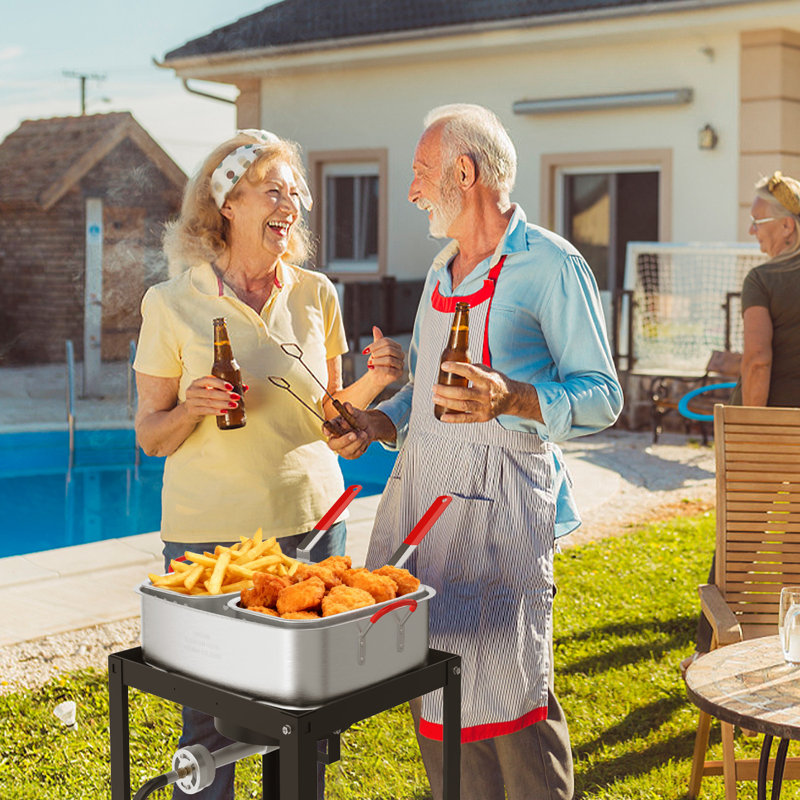 Outdoor Propane Rectangular Deep Fryer Kit With 18 Qt