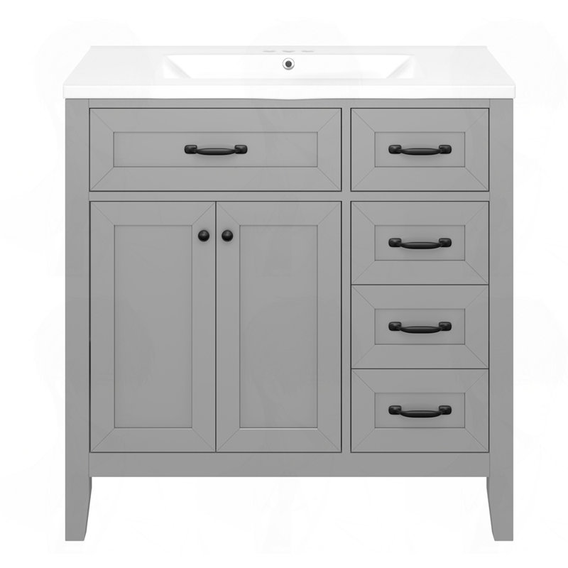Meuble-lavabo 36 po avec lavabo, Gris