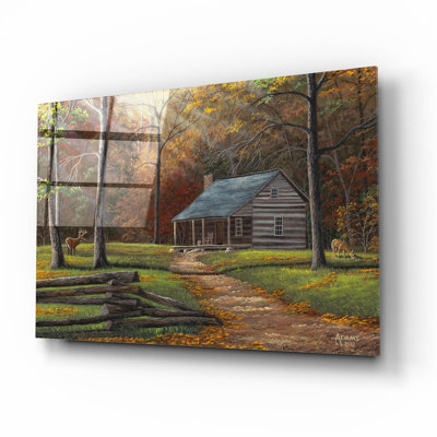 «Loon Peak» «Old Home Place» par Gary Adams, art mural en verre acrylique