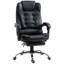 Fauteuil de direction ergonomique à haut dossier, fauteuil d'ordinateur en cuir PU avec repose-pieds rétractable, soutien lombaire, appui-tête et accoudoirs rembourrés, noir-1454764376