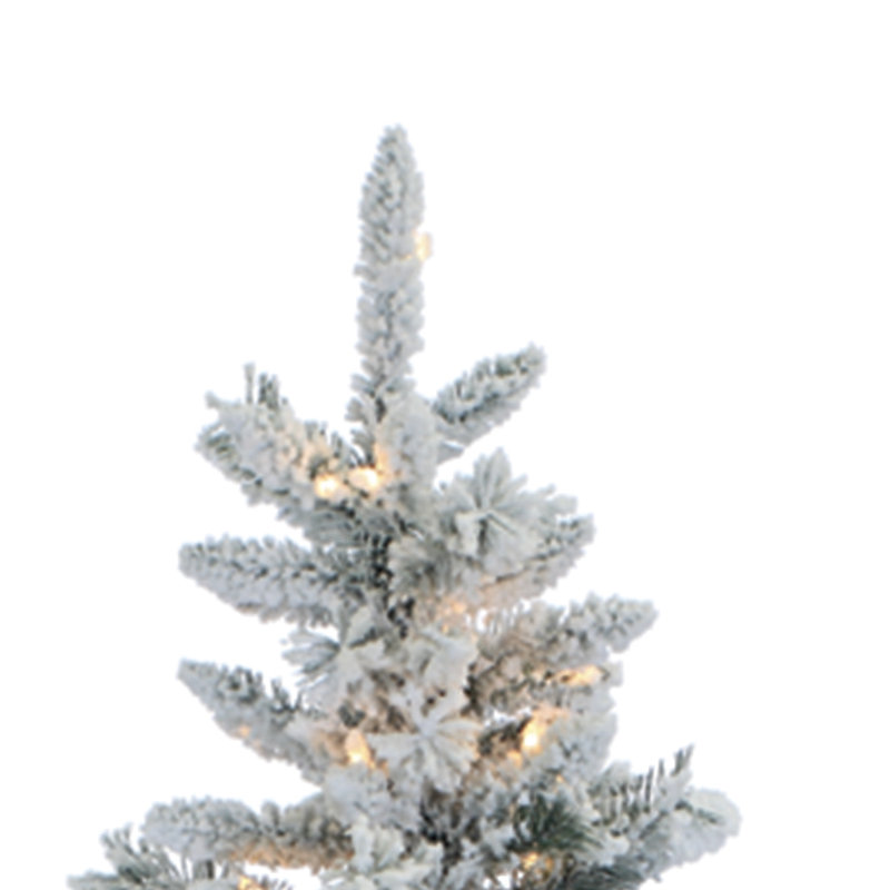 7.5' Flocked Pine Christmas Tree with Clear Lights