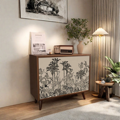 Walnut Accent Cabinet with Elevated Legs