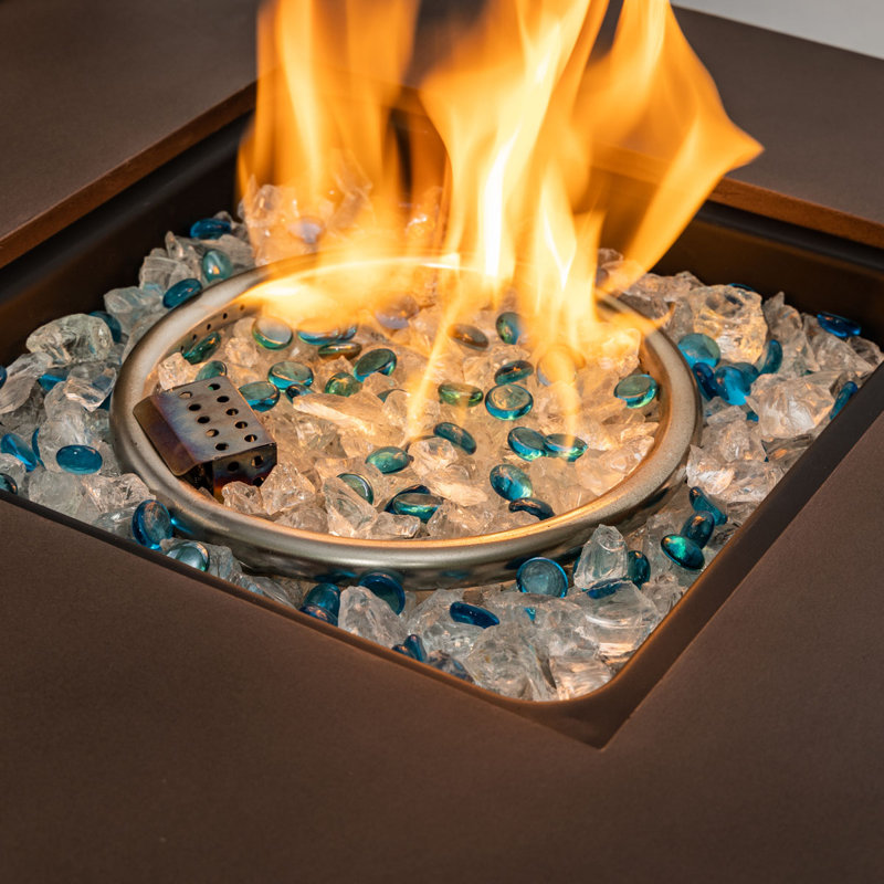 Square Concrete Propane Smokeless Fire Pit Table