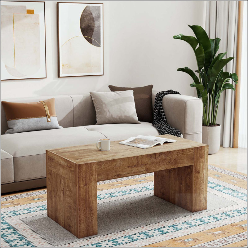 Table basse rectangulaire avec tiroir de rangement caché Farmhouse