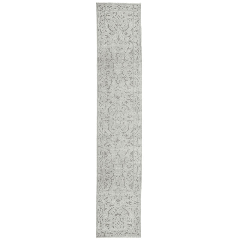 Hand-Knotted High-Quality Light Blue Runner