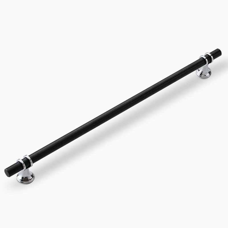 Poignée barre 12,6 po Cambridge, Noir mat / chrome poli