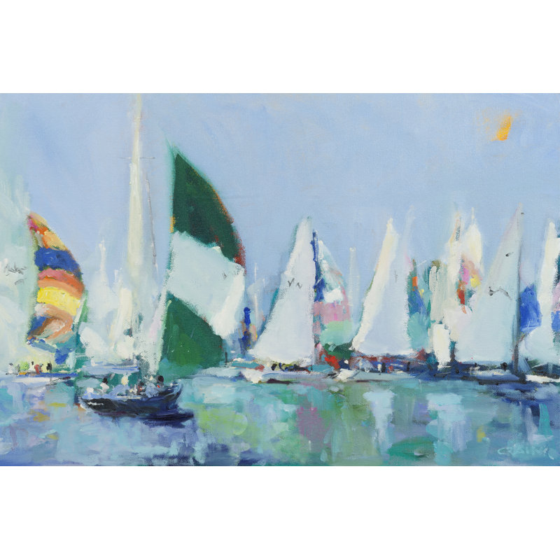 Parking Lot by Curt Crain - Painting on Canvas, Black Floater Framed, 122cm H x 81cm W
