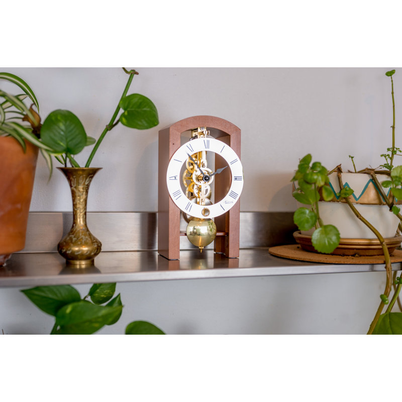 Patterson Solid Wood Mechanical Clock, Light Brown