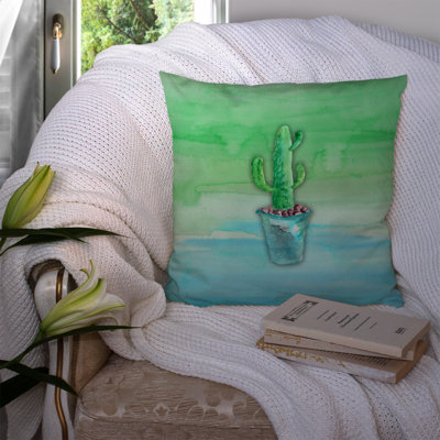 Coussin décoratif d’intérieur/d’extérieur en aquarelle cactus