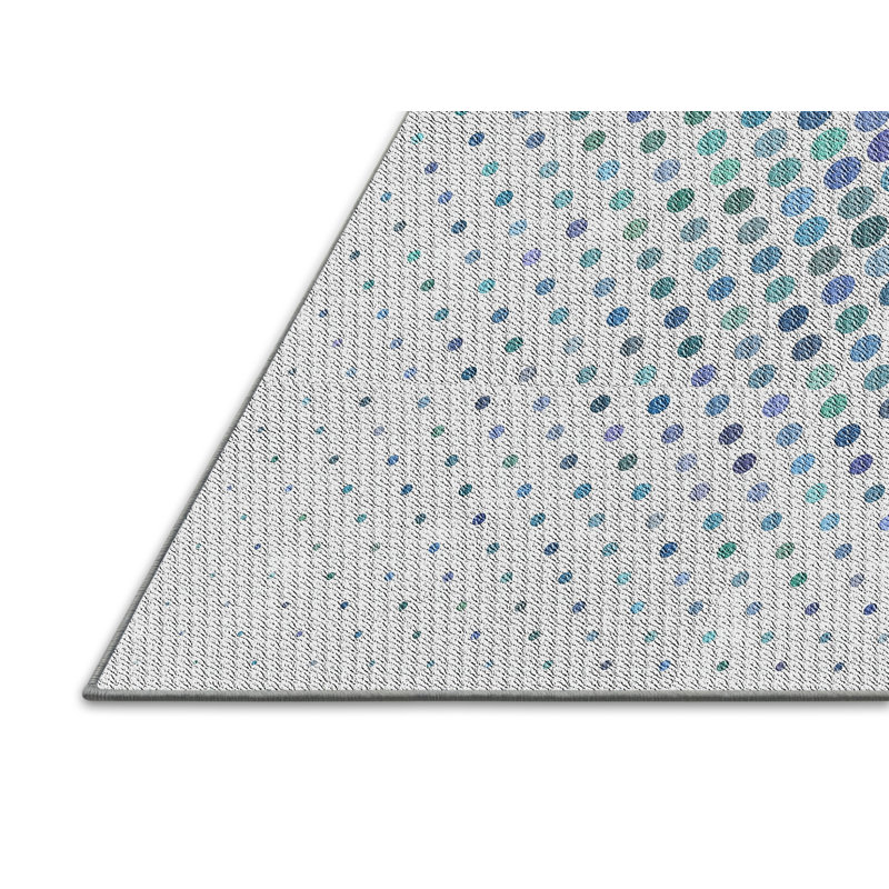 Tapis beige/bleu à motifs, Rectangle 5 pi x 7 pi