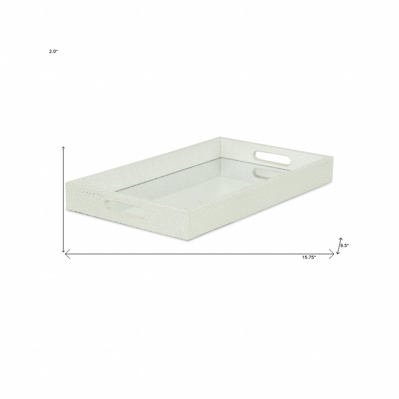 Aimable Decorative Tray, 2" x 15.75" x 9.5", White Silver