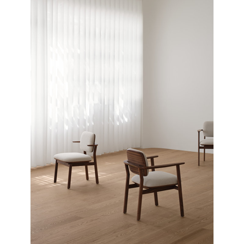 Marea Upholstered Dining Chair, Natural Walnut, L493 Sanfor Natural 0023