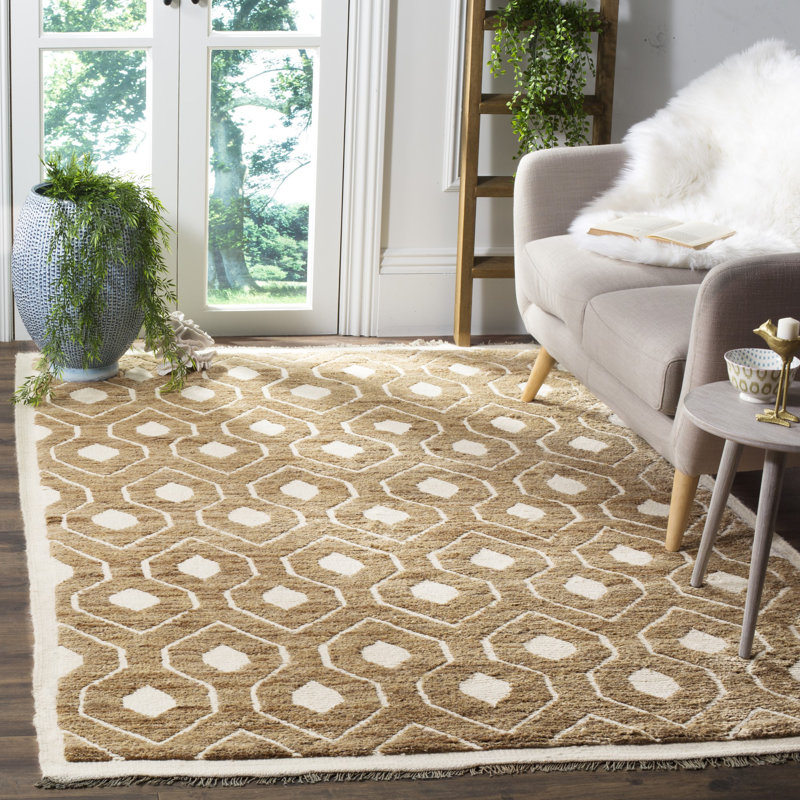 Jacqui Hand Knotted Wool Ivory/Brown Rug