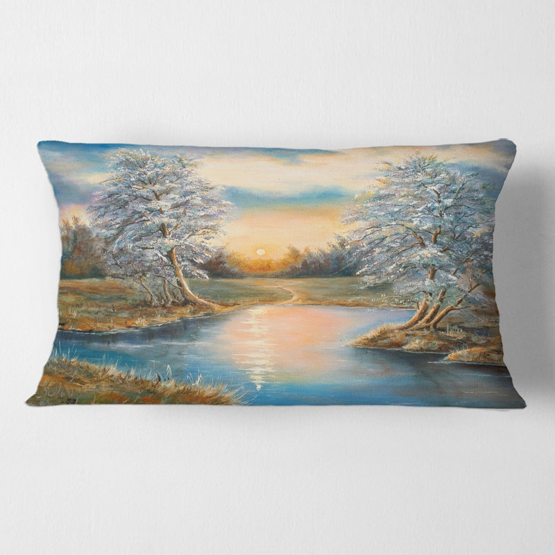 Housse et insert de coussin rectangulaire Birches in the Woods