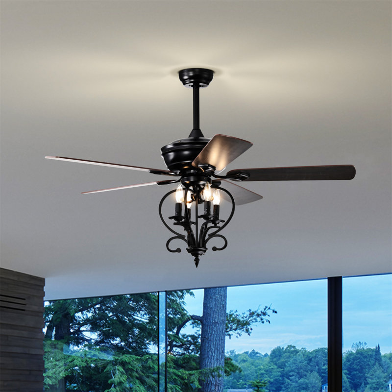 Ventilateur de plafond 52 lumières 4 pouces avec 5 pales