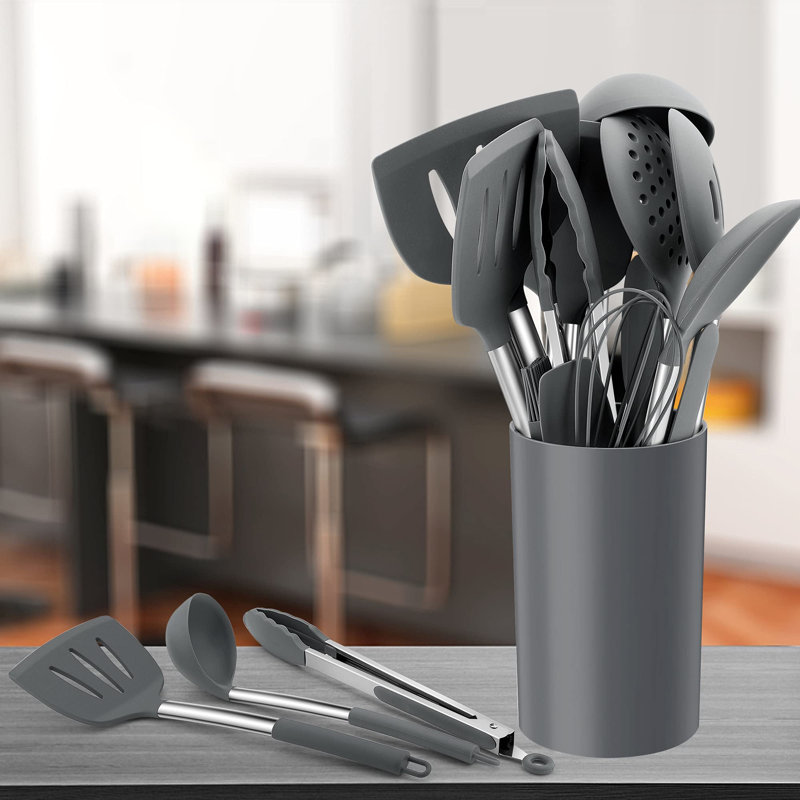 25-Piece Silicone Cookware Set, Grey