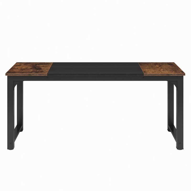 Bureau Waltman, Brun rustique / noir, H 29,52 po x l 70,86 po x P 31,49 po