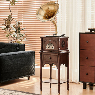 Nut-brown Rectangular Solid  Wood Media Players