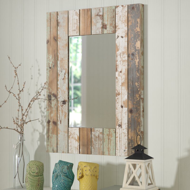 Farmhouse Wall Mirror - Kuhns Rectangle Wood Wall Mirror