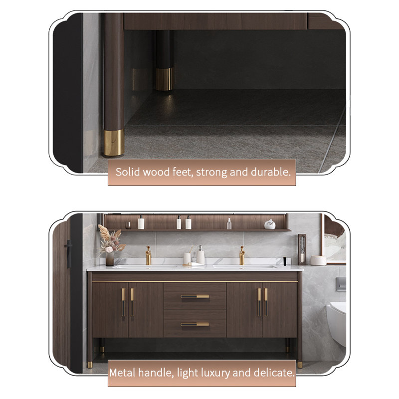 Armoire de salle de bain haut de gamme à lumière chinoise, H 31,5 po x l 59 po x P 21,6 po