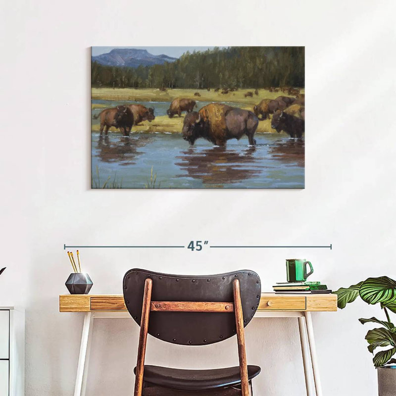 Buffalo Crossing, 24" H x 36" W