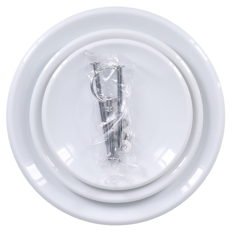 White Glazed Ceramic 3-Tier Round Serving Tray