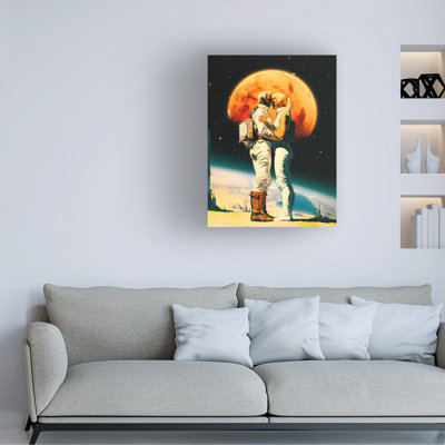 " Wrapped Canvas Wall Art - Taudalpoi 'Intergalactic Love' Wall Art For Living Room, Bedroom, Or Office Décor - 14x19 " by Taudalpoi