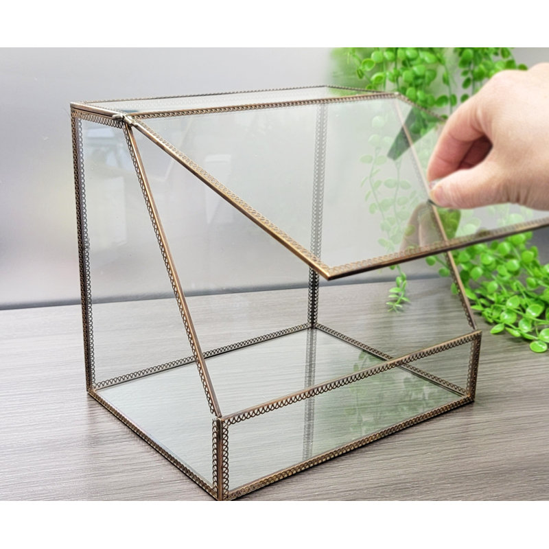 Organiseur de maquillage, Transparent / or antique