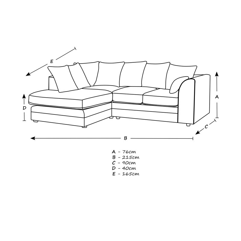 Romelia 3 Seater Velvet Sofa & Chaise, Left Hand Facing, Mink