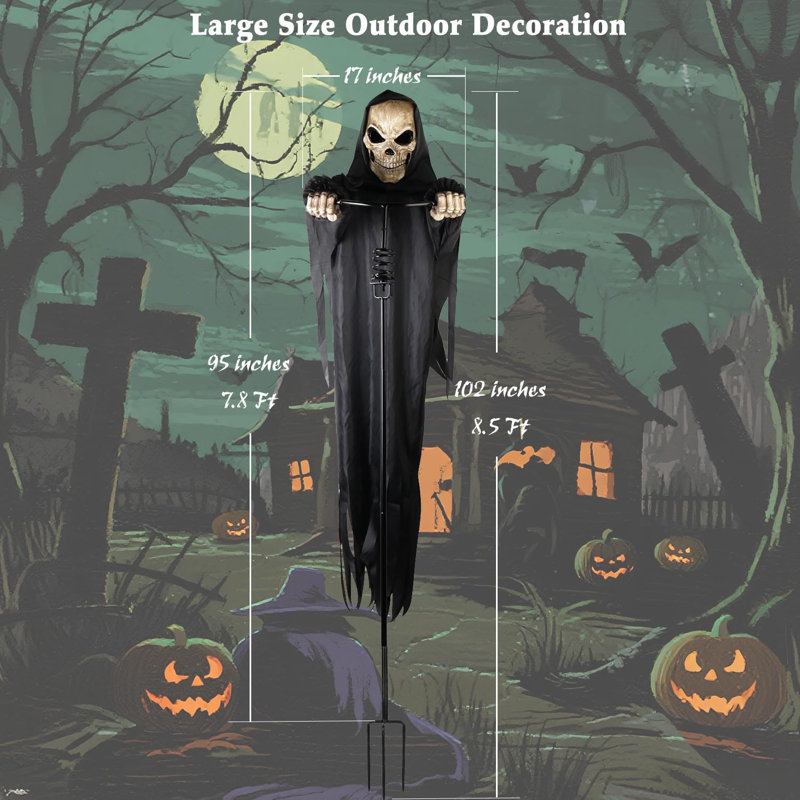 Décoration de squelette rotatif 7,8 pi Halloween