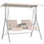 Double Outdoor Swing Chair with Pivot Table and Storage, Beige