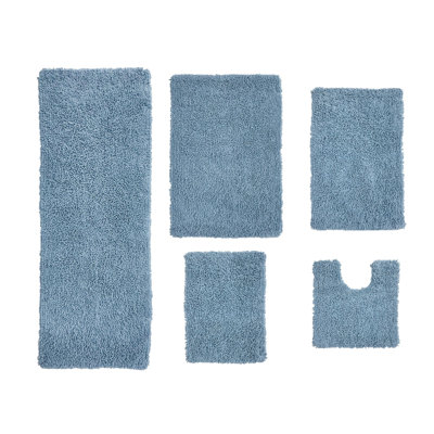 Hazley Plush 100% Cotton 5 Piece Bath Rug Set