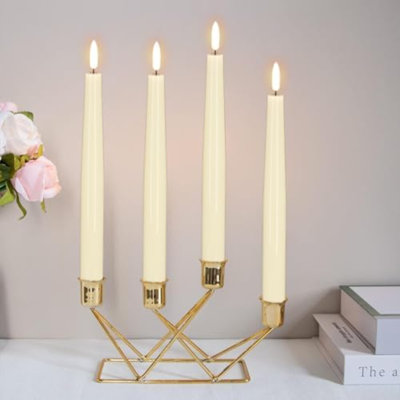Ensemble de 2 chandelles à DEL sans flamme, sans flamme, scintillantes à DEL avec une minuterie à distance, pour une décoration de mariage à la maison (0,78 po x 9,84 po)