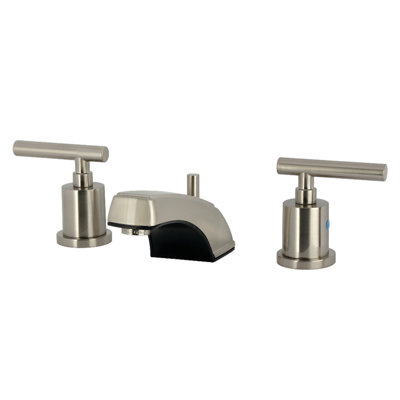 Kingston Brass Manhattan Two-Handle 3-Hole Deck Mount Widespread Bathroom Faucet with Retail Pop-Up Drain