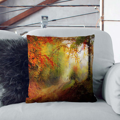 Autumn Forest Square Throw Cushion