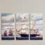 Parti de Boston Harbor, ensemble de 3 reproductions d’art sur toile-137240936