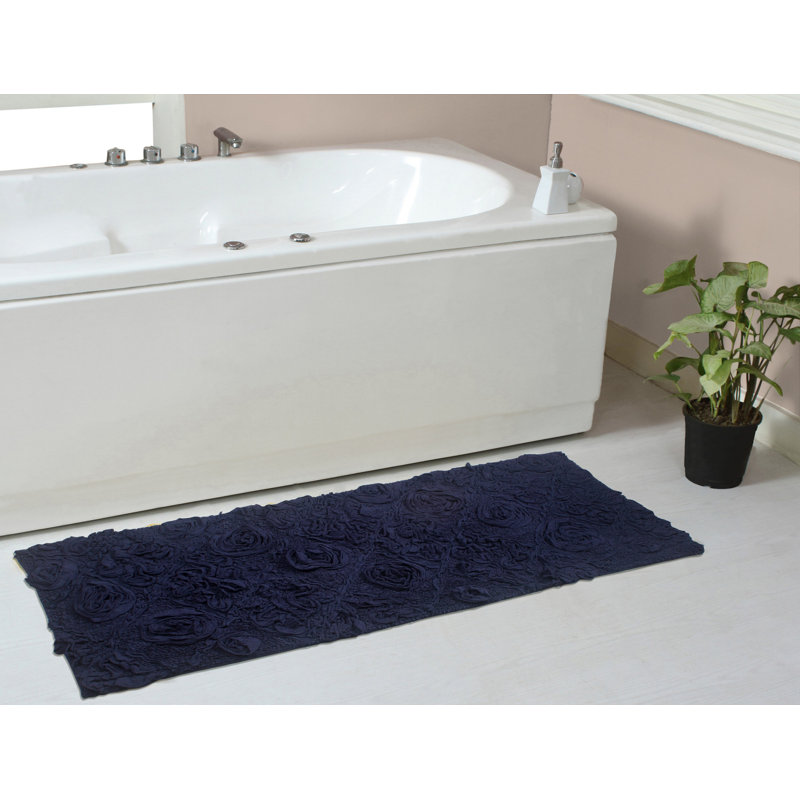 Tapis pour salle de bain Schoenberger, L 54 po x l 21 po, Bleu marine