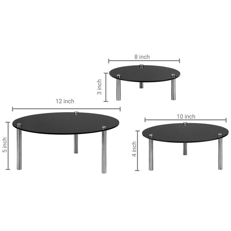 3 Piece Cake Stand Set, Black