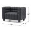 Ensemble, canapé et fauteuil Emma noir-1108452044