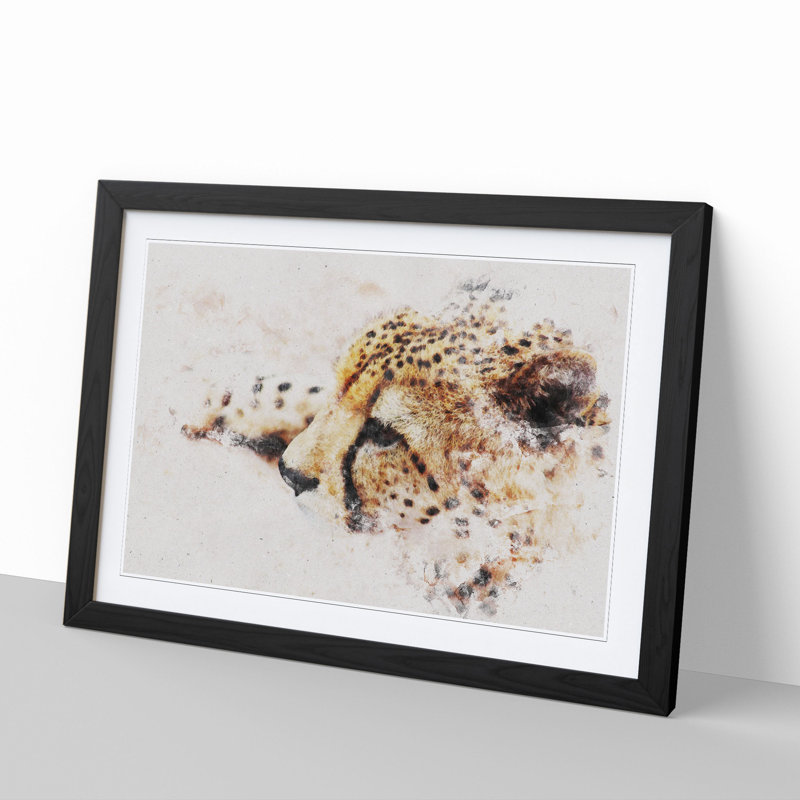 Cheetah Vol.1 - Framed Print, 48cm H x 65cm W x 2cm D, Black Framed