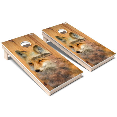 Wild Animal Fox All-Weather Composite Cornhole Board Set
