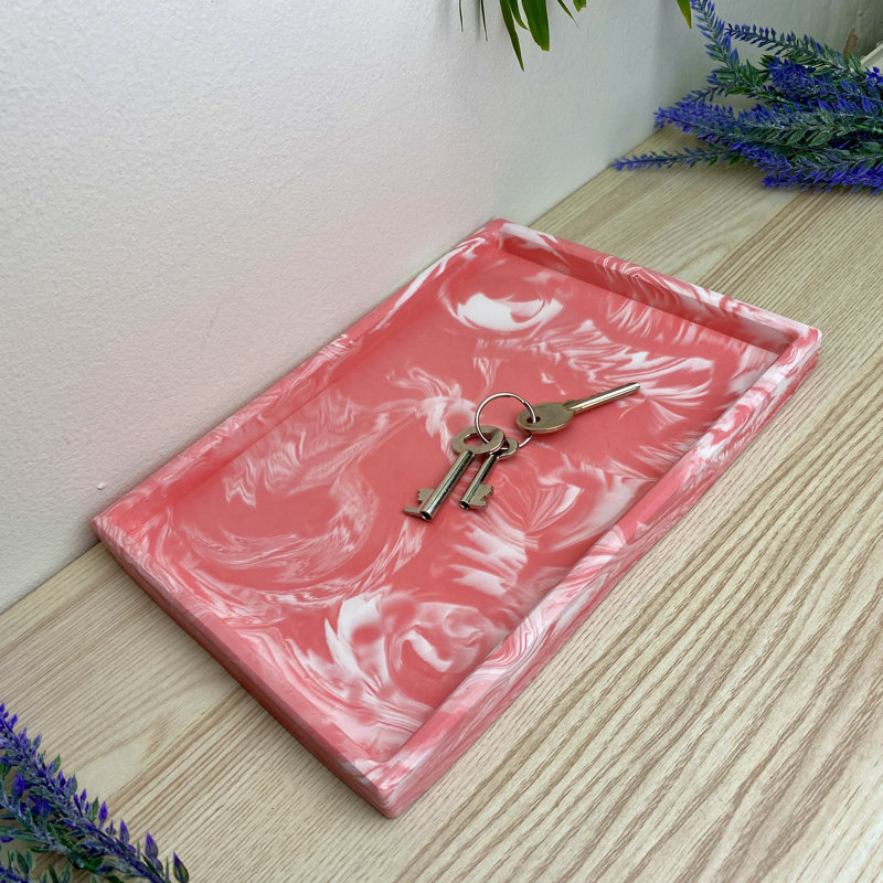 Rectangle Decorative Tray, Pink
