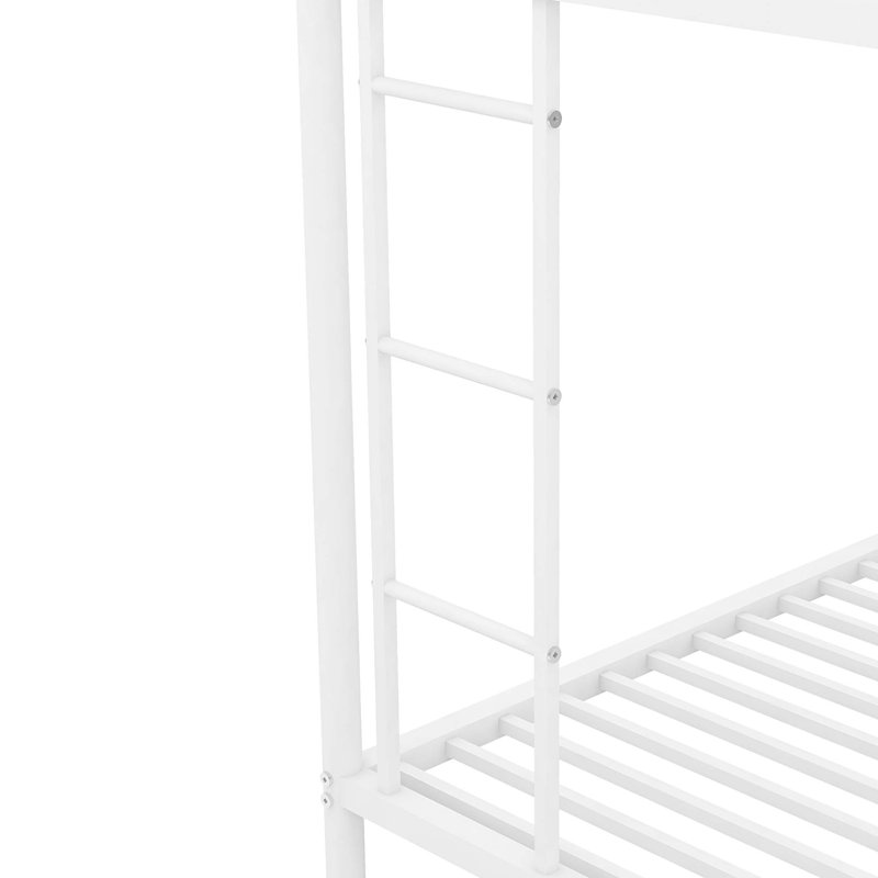 Lit simple sur lit double avec structure en acier robuste, lit superposé avec lit gigogne simple, échelles à deux côtés