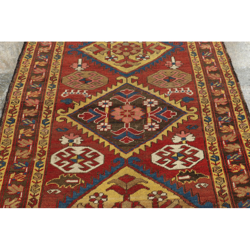 Antique One-of-a-Kind 3'5X14'2 Hand Knotted Area Rug