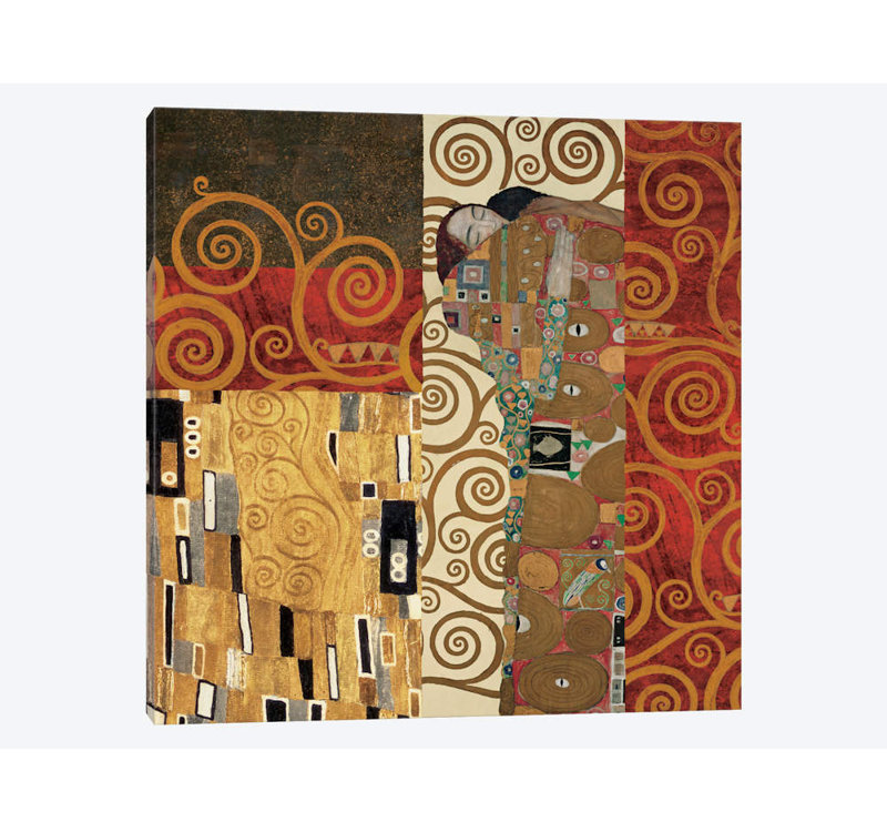 «Klimt Détails» par Gustav Klimt, impression sur toile tendue, H 48 po x l 48 po x P 1,5 po, Pas de tapis, Toile tendue