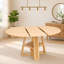 Table de salle à manger ronde extensible de 110 à 150 cm pour 4 à 6 personnes, table de cuisine ronde transformable en ovale avec rallonge amovible, piètement en croix et tablette de rangement, couleur naturelle-449501644