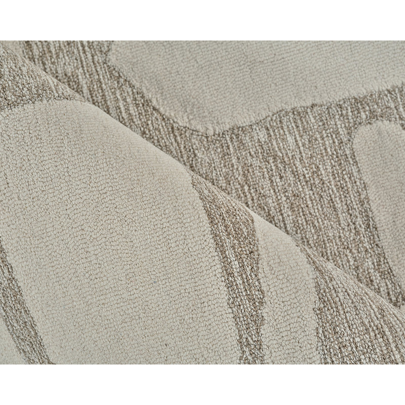 Carmel Hand Tufted Abstract Area Rug in Beige/Ivory, Rectangle 10' x 14'