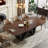 Claraville 78.74" Luxury Rectangle Dining Table with Metal Base for 8-10